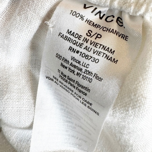Vince Hemp Drawstring Tie Front White Pants Size S - Picture 11 of 14
